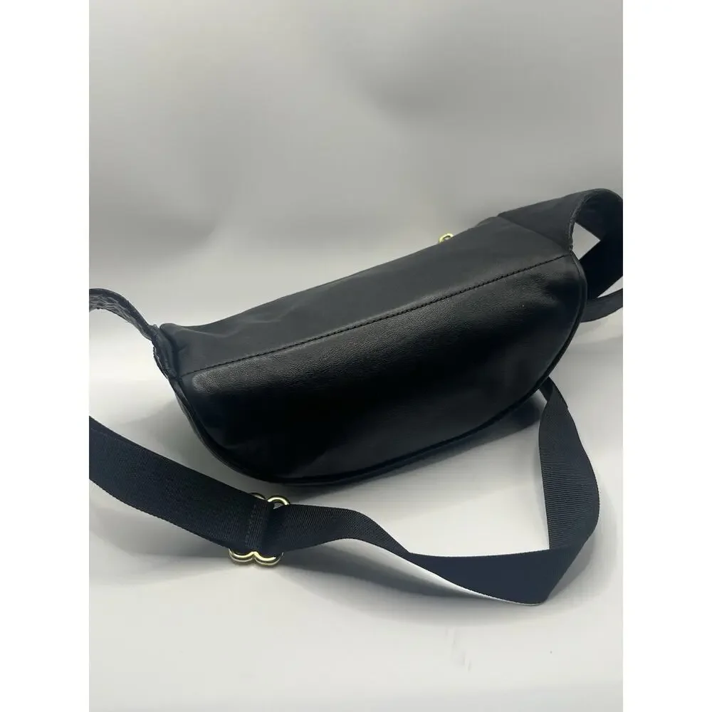 Coach Vintage Canteen Waist Pouch 0515 Black M/L Leather Belt Bag 90's USA